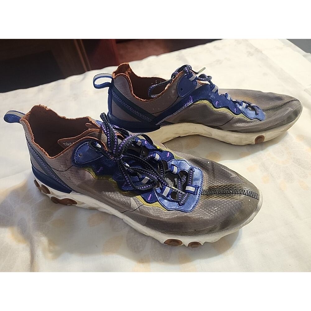 Nike React Mens Running Shoe AQ1090-200 sz 10.5 Purple Rust Gray 2018 SHEER